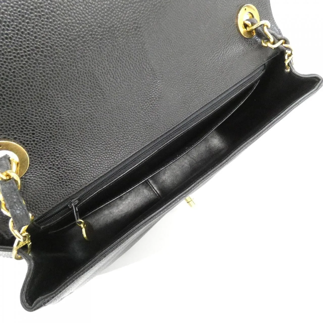 CHANEL Shoulder Caviar Leather 黑色 Caviar Leather 中古品A - 縮圖 9