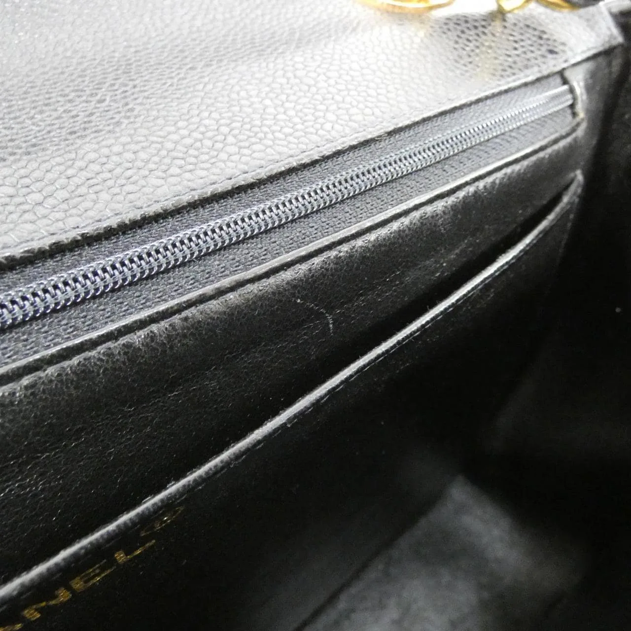 CHANEL Shoulder Caviar Leather 黑色 Caviar Leather 中古品A - 縮圖 10