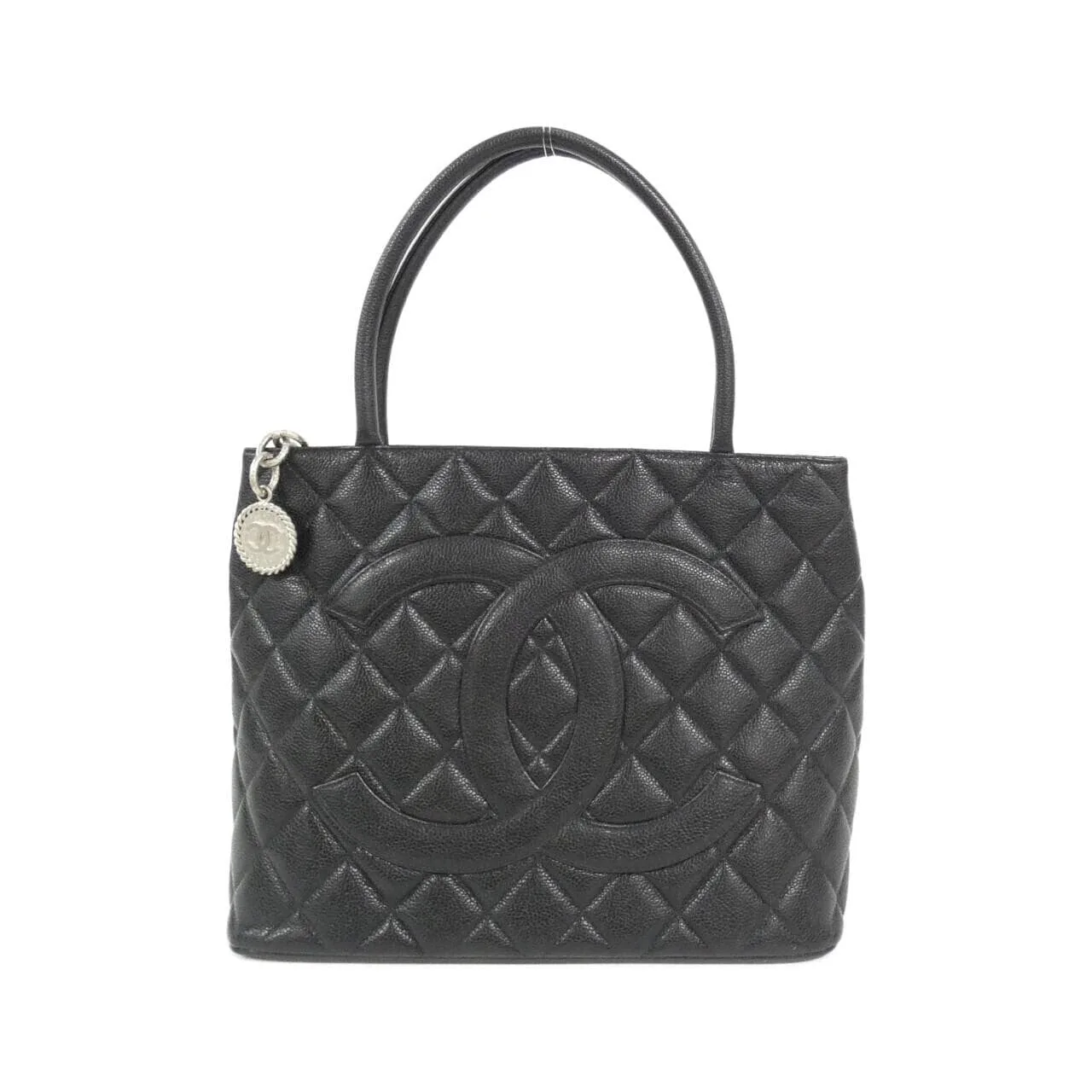 CHANEL Matelasse 1804 Handbag Grained Calfskin Black