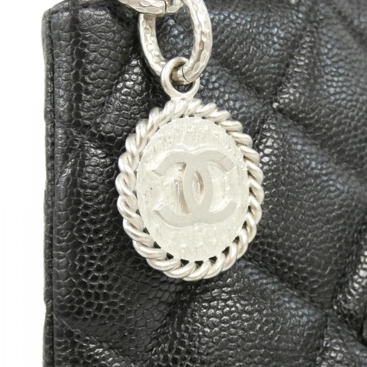 CHANEL Matelasse 1804 Handbag Grained Calfskin 黑色 荔枝紋牛皮 中古品A - 縮圖 4