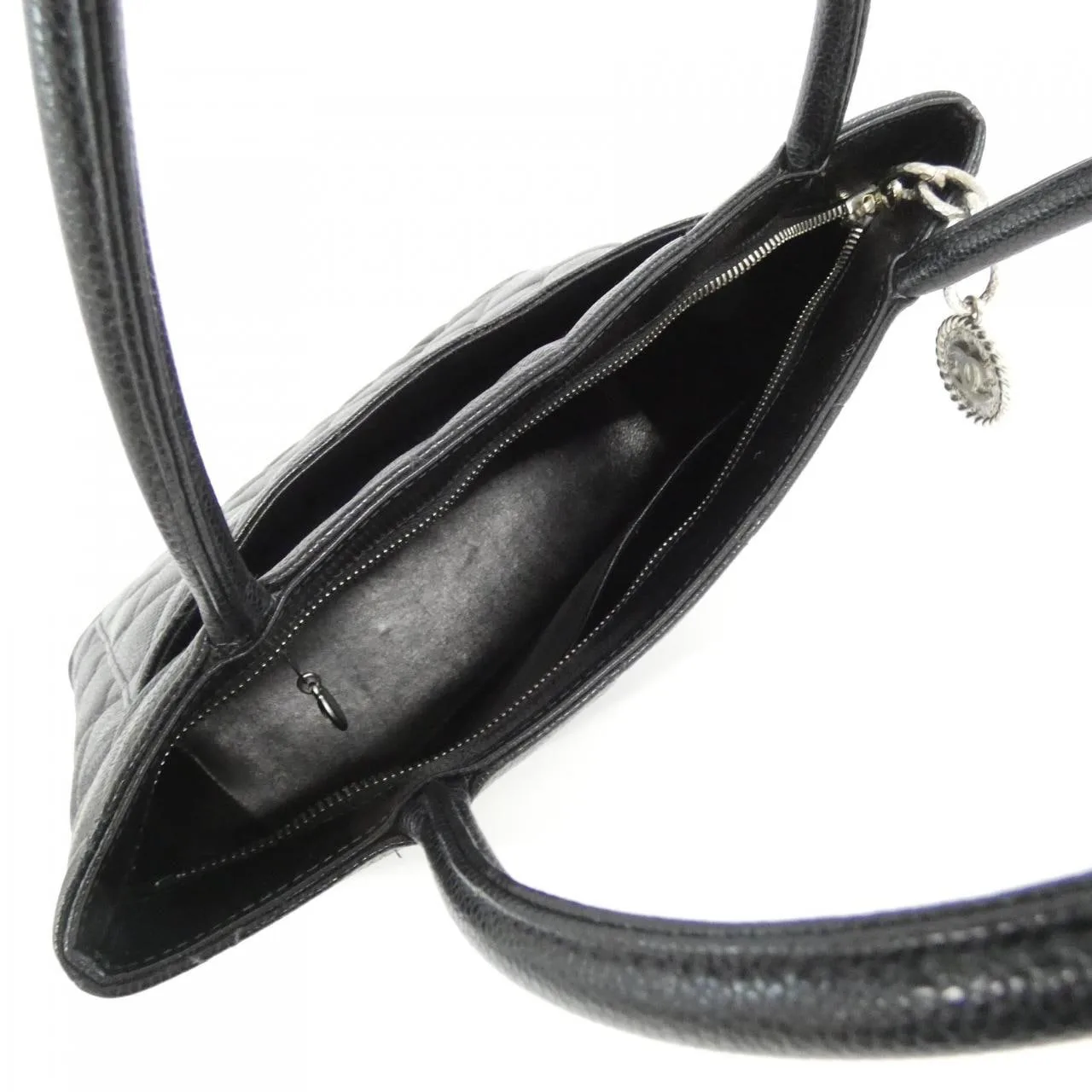 CHANEL Matelasse 1804 Handbag Grained Calfskin 黑色 荔枝紋牛皮 中古品A - 縮圖 9