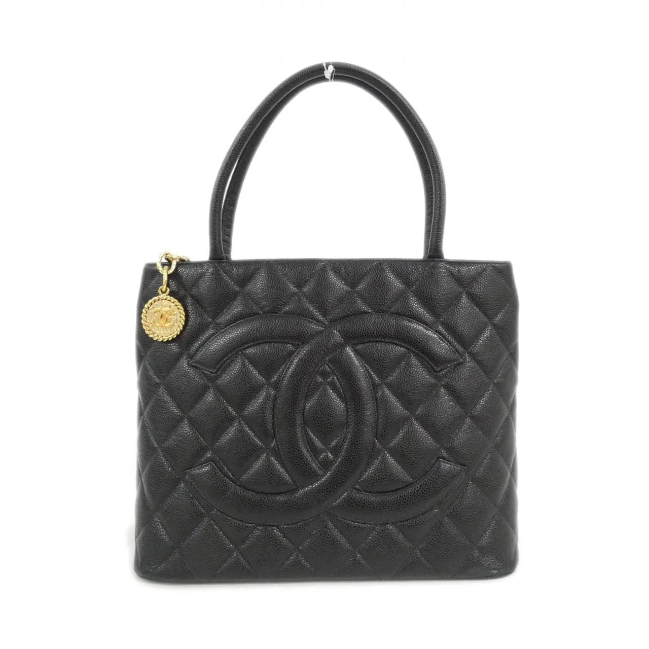 CHANEL Matelasse 1804 Handbag Grained Calfskin Black