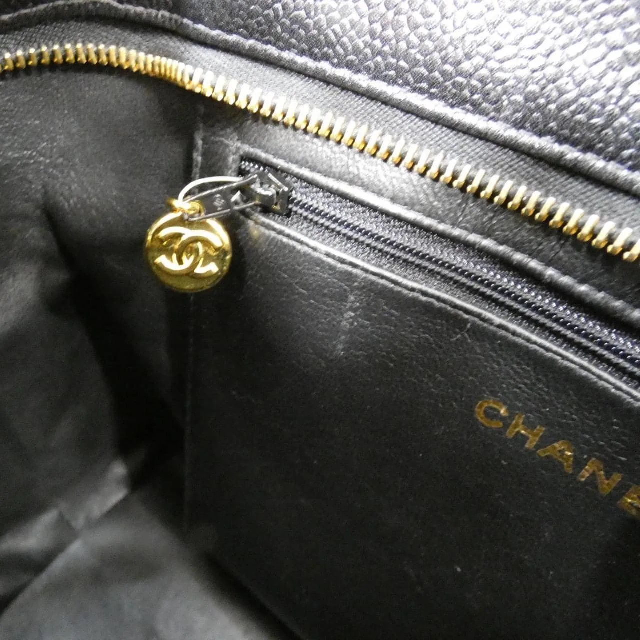 CHANEL Matelasse 1804 Handbag Grained Calfskin 黑色 荔枝紋牛皮 中古品A - 縮圖 7
