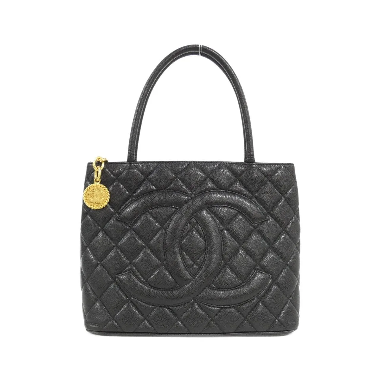 CHANEL Matelasse 1804 Handbag Grained Calfskin Black