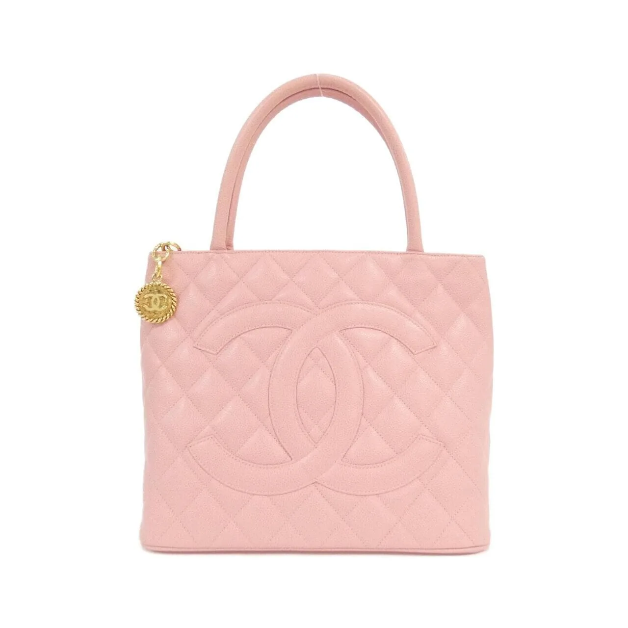 CHANEL Matelasse 1804 Handbag Grained Calfskin Pink