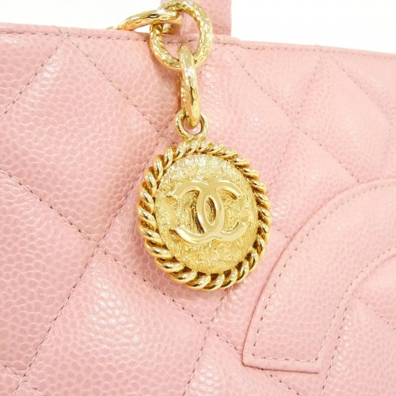 CHANEL Matelasse 1804 Handbag Grained Calfskin 粉色 荔枝紋牛皮 中古品A - 縮圖 4