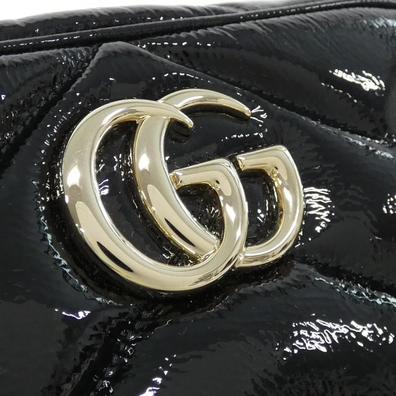 GUCCI 802448 0AABA 肩背包 漆皮 黑色 漆皮 中古品A - 縮圖 4