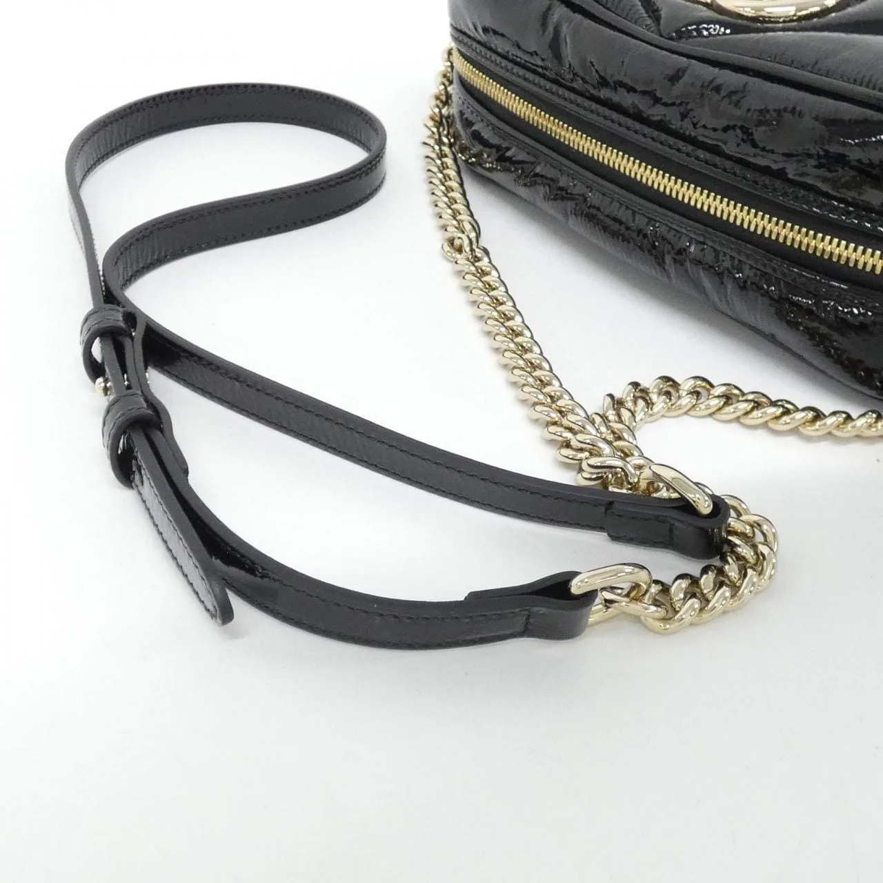 GUCCI 802448 0AABA 肩背包 漆皮 黑色 漆皮 中古品A - 縮圖 5