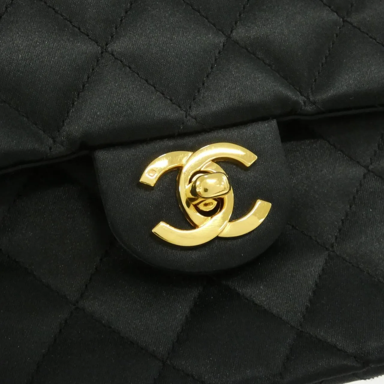 CHANEL Shoulder Satin 黑色 緞面 中古品A - 縮圖 4