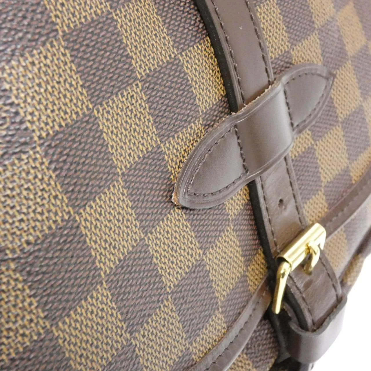 LOUIS VUITTON Saumur N48081 Shoulder Damier 黑色 Damier 中古品A - 縮圖 4