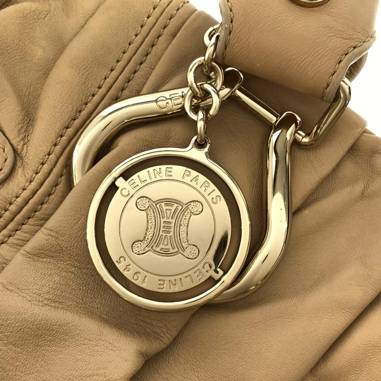 LOEWE 162373PAP Shoulder Lambskin Gold Lambskin Rank A - Thumbnail 5