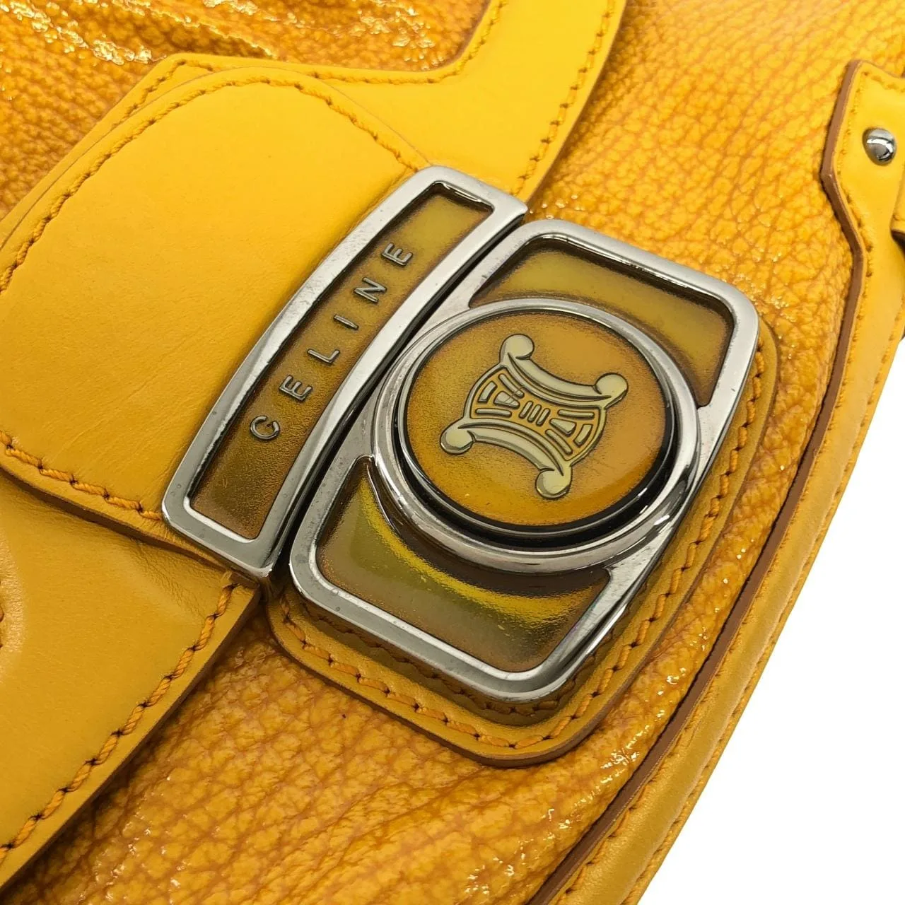 CELINE Handbag Leather Yellow Leather Rank A - Thumbnail 4