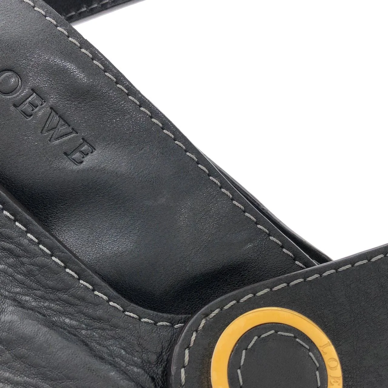 LOEWE Shoulder Leather Black Leather Rank A - Thumbnail 5