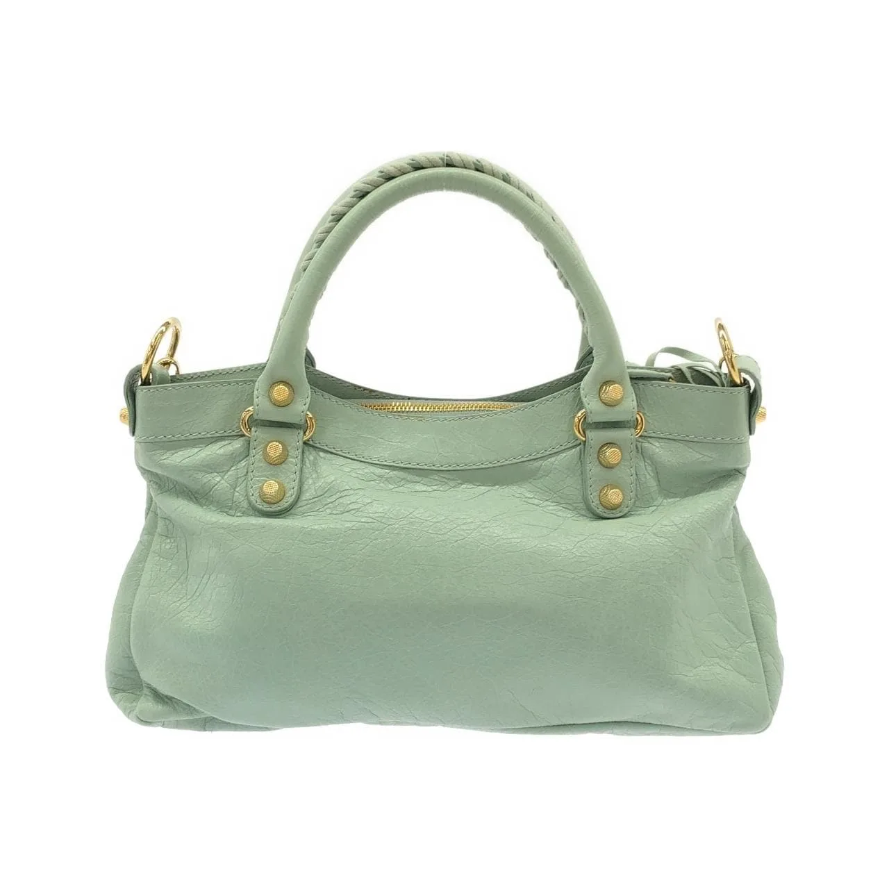 BALENCIAGA 285433 D94JG Handbag Lambskin 黑色 羊皮 中古品A - 縮圖 2