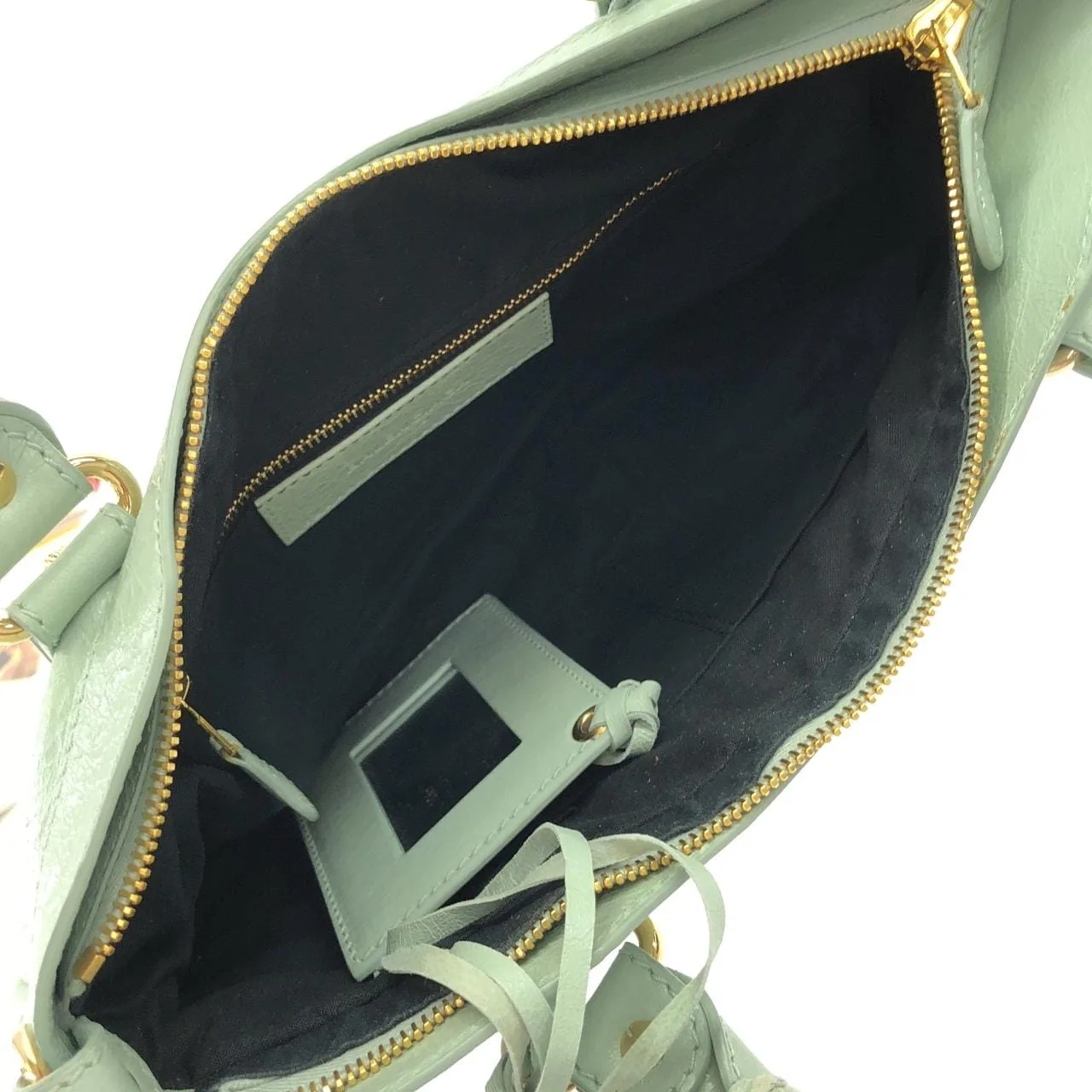 BALENCIAGA 285433 D94JG Handbag Lambskin 黑色 羊皮 中古品A - 縮圖 6