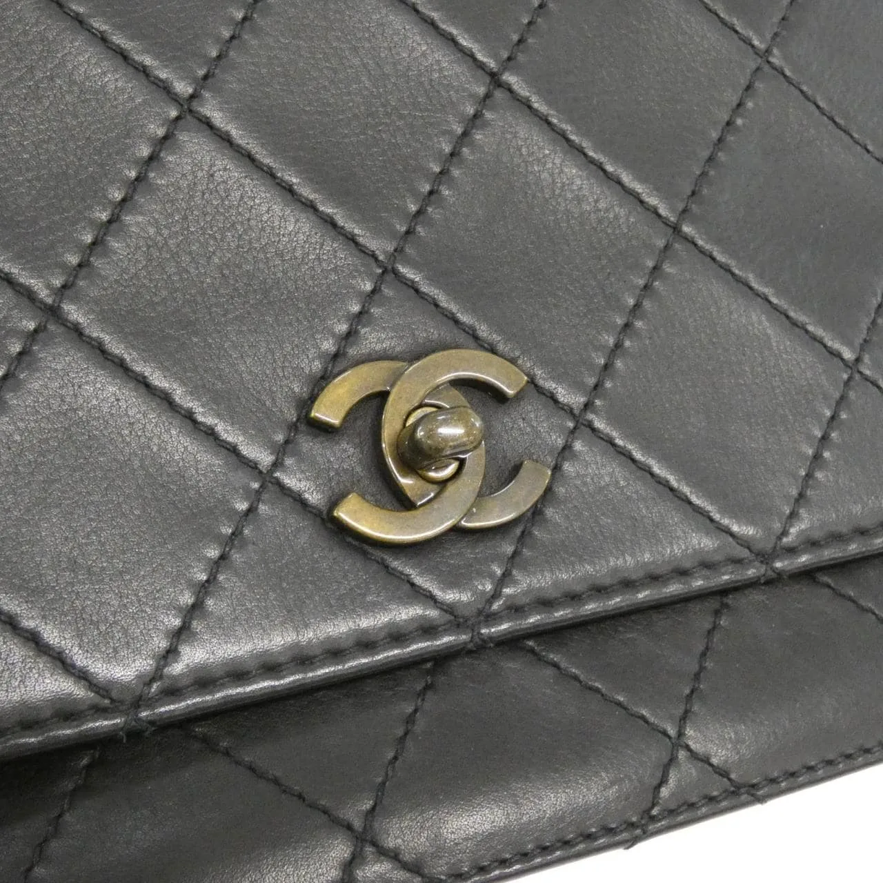 CHANEL 08873 Handbag Lambskin 黑色 羊皮 中古品A - 縮圖 5