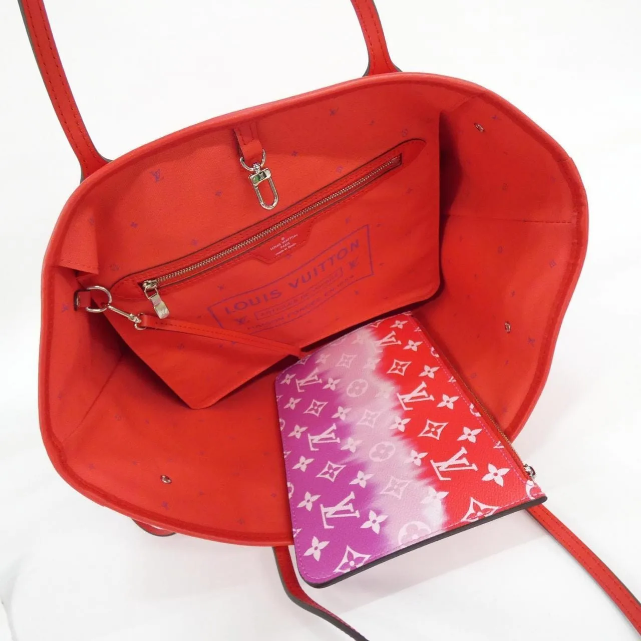 LOUIS VUITTON Neverfull M45127 Tote Canvas Rouge 帆布 中古品A - 縮圖 7