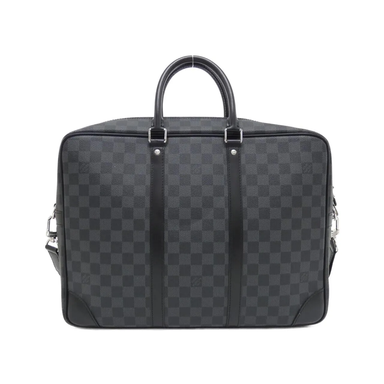 LOUIS VUITTON Documents N41123 Handbag Damier 黑色 Damier 中古品A - 縮圖 2