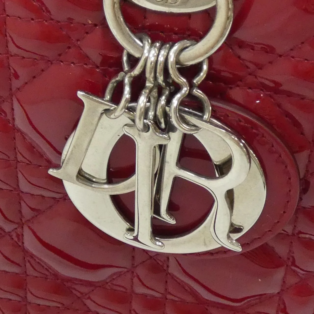 DIOR Lady Dior VRB44561 Handbag Patent Leather Black Patent Leather Rank A - Thumbnail 5