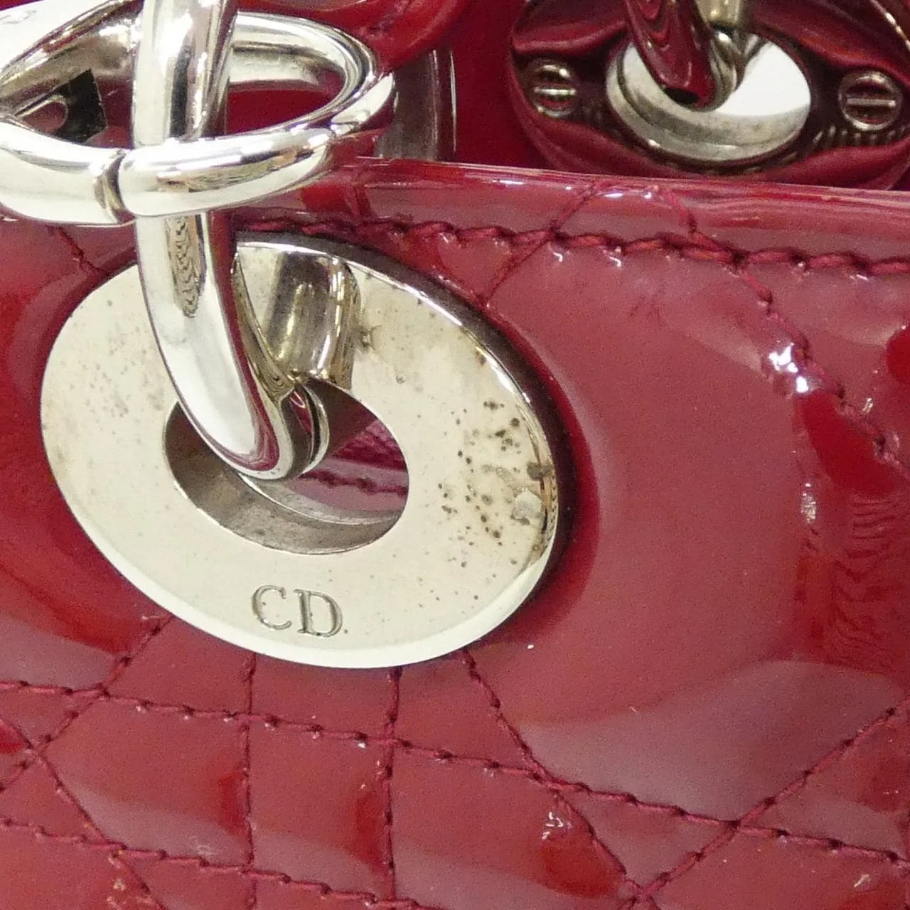 DIOR Lady Dior VRB44561 Handbag Patent Leather Black Patent Leather Rank A - Thumbnail 6