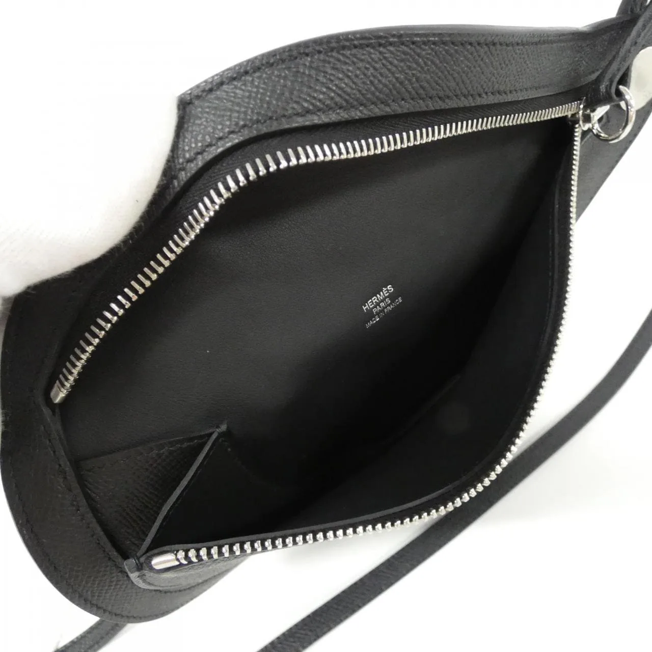 HERMES 084847CK Shoulder Epsom Black Epsom Leather Rank A - Thumbnail 5