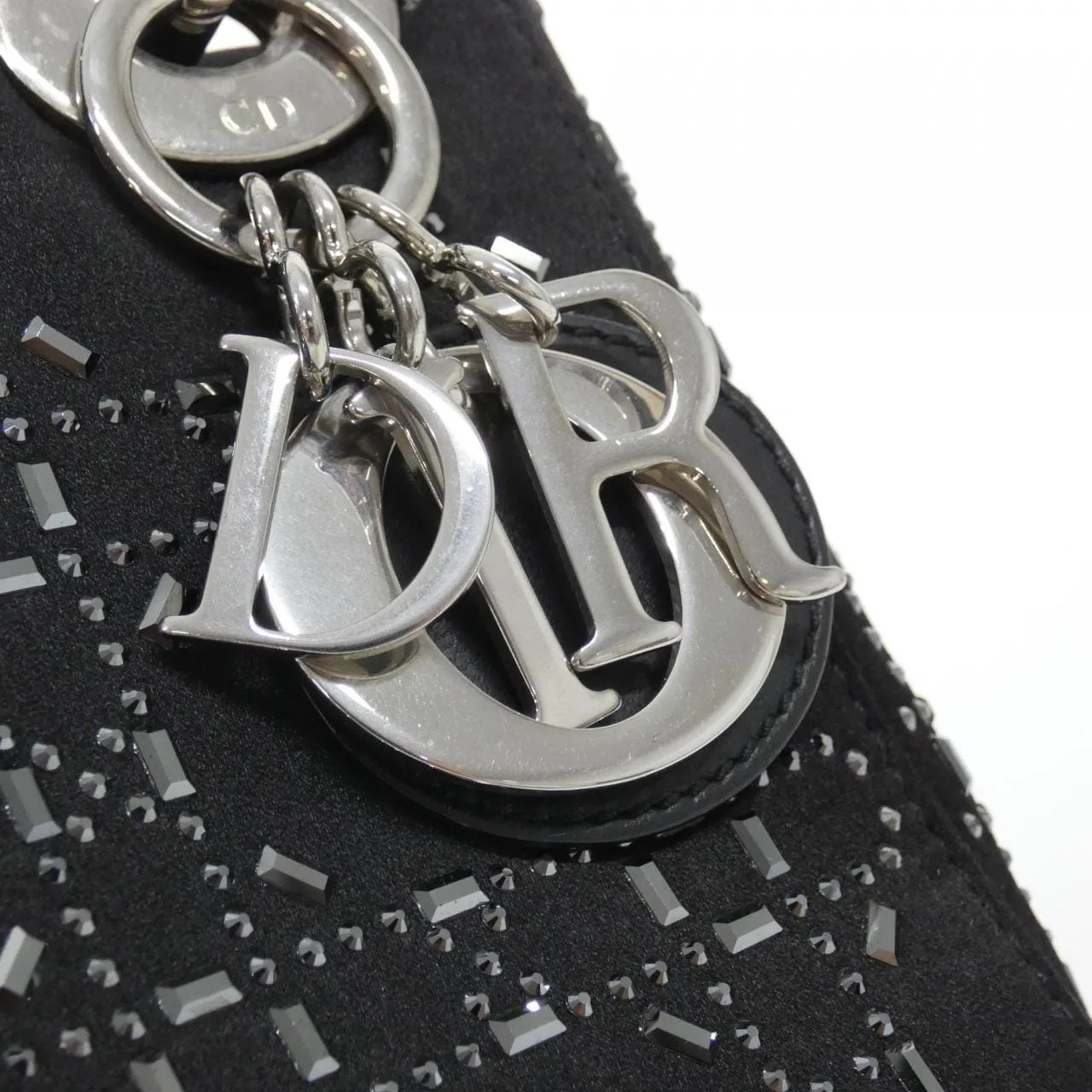 DIOR Lady Dior M0500PRTC Handbag Satin Black Satin Rank B - Thumbnail 4