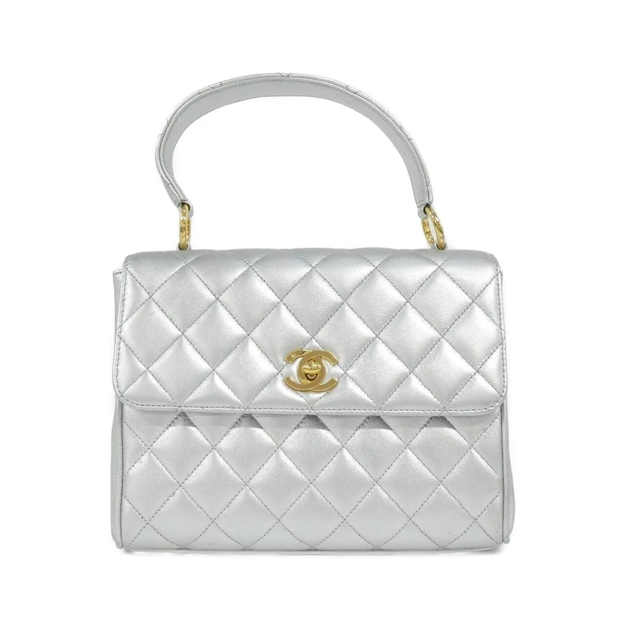 CHANEL 07885 手提包 羊皮 Silver