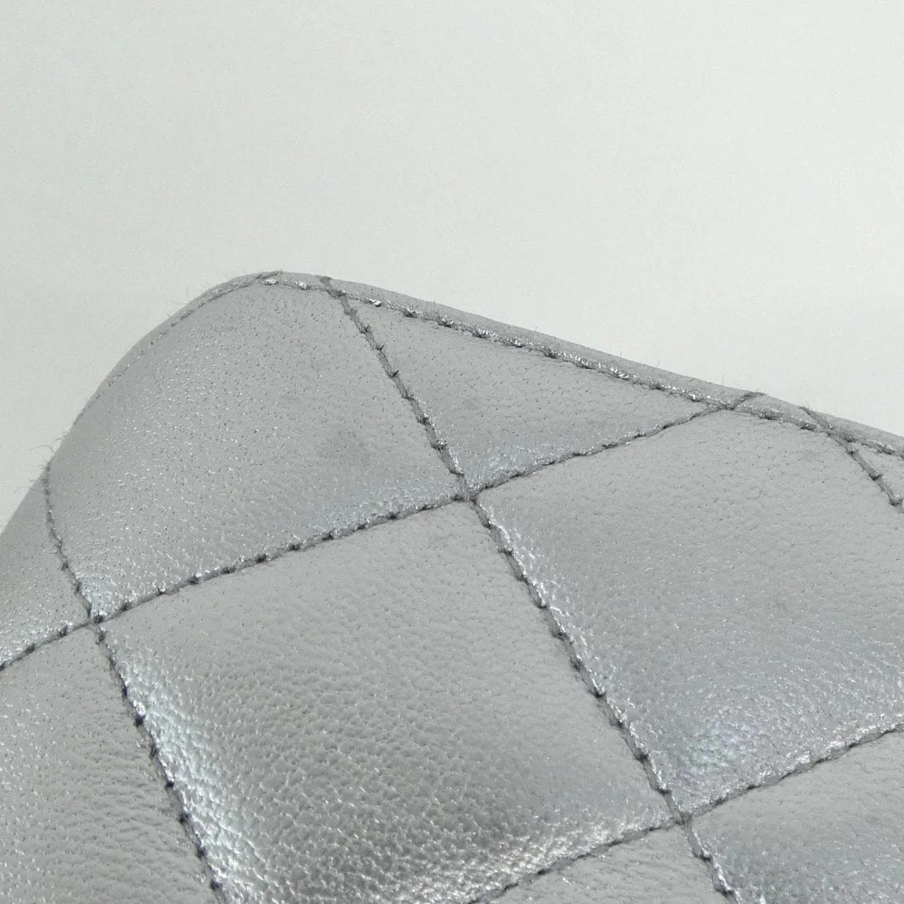 CHANEL 07885 手提包 羊皮 銀色 羊皮 中古品A - 縮圖 5