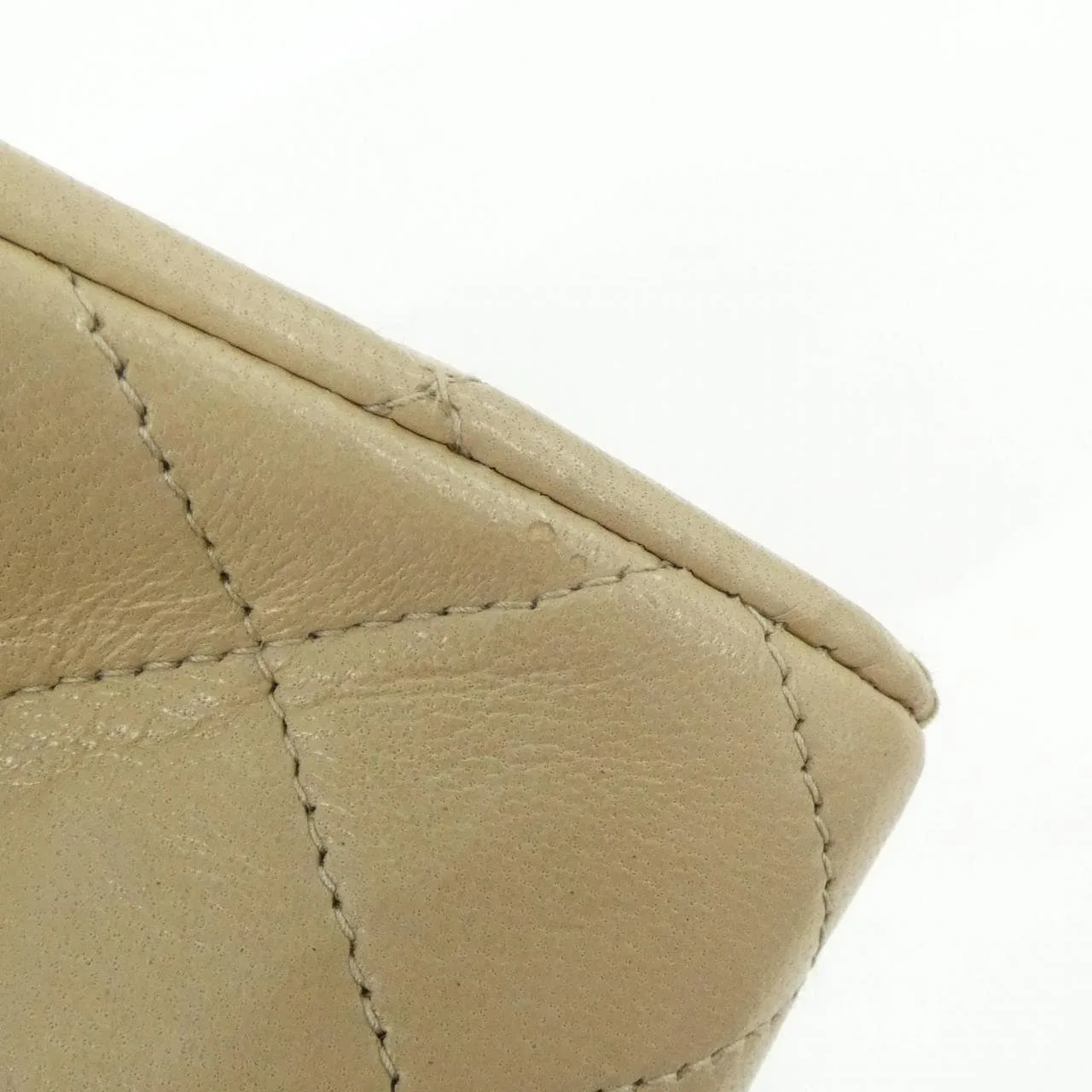 CHANEL 01163 肩背包 羊皮 米色 羊皮 中古品A - 縮圖 6