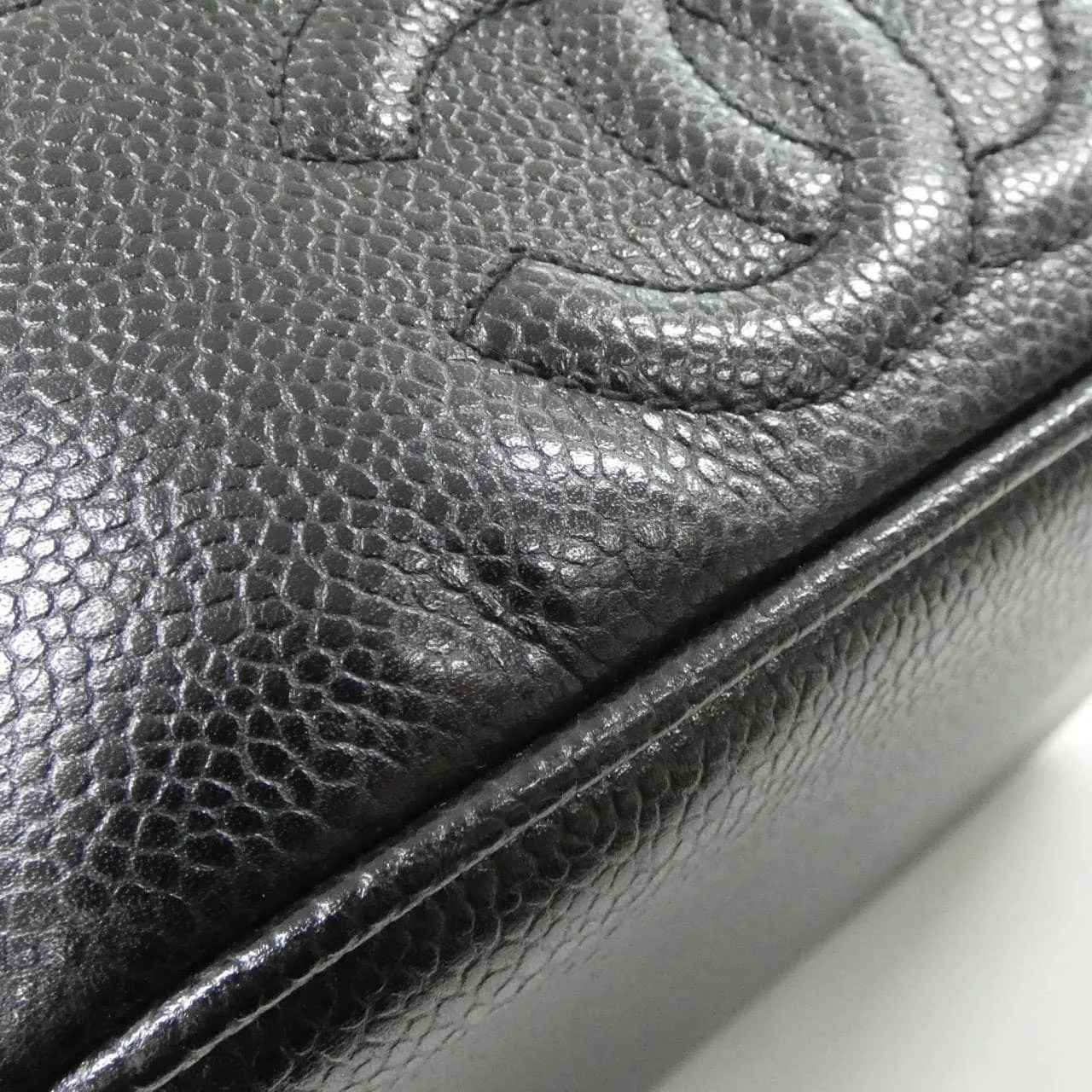 CHANEL 1997 Handbag Grained Calfskin 黑色 荔枝紋牛皮 中古品A - 縮圖 4