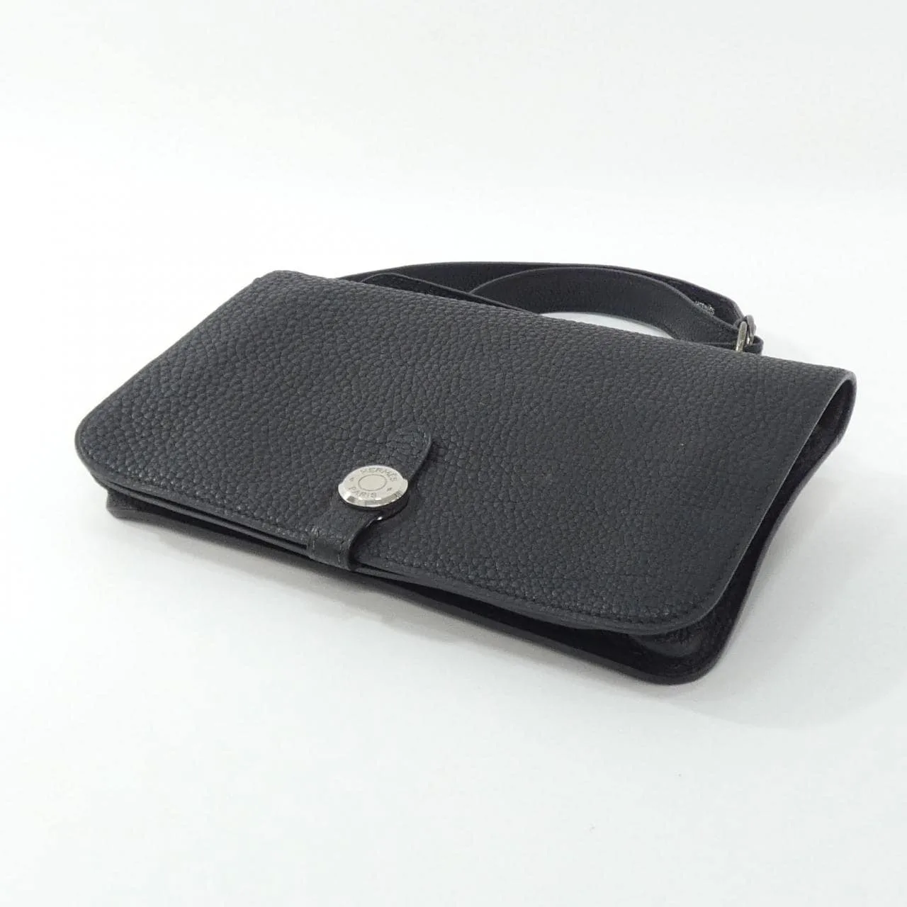 HERMES 037698CK Belt Togo Black Togo Leather Rank A - Thumbnail 3
