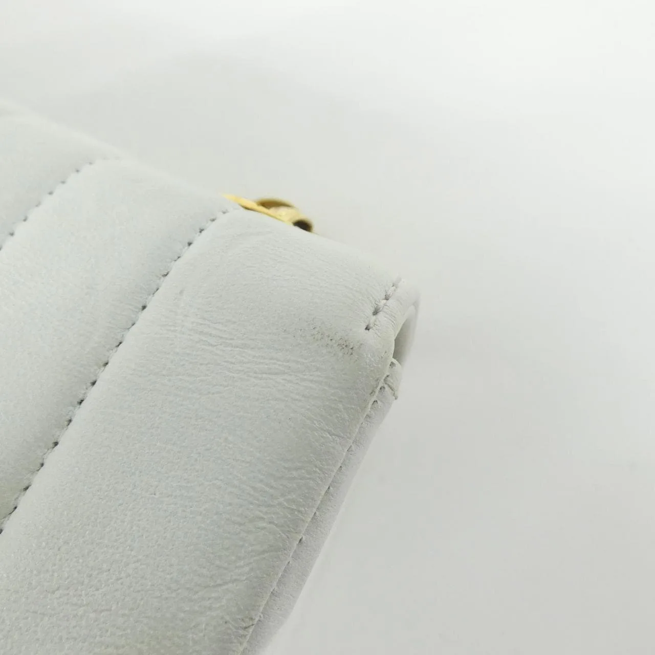 CHANEL 01172 肩背包 羊皮 白色 羊皮 中古品B - 縮圖 5