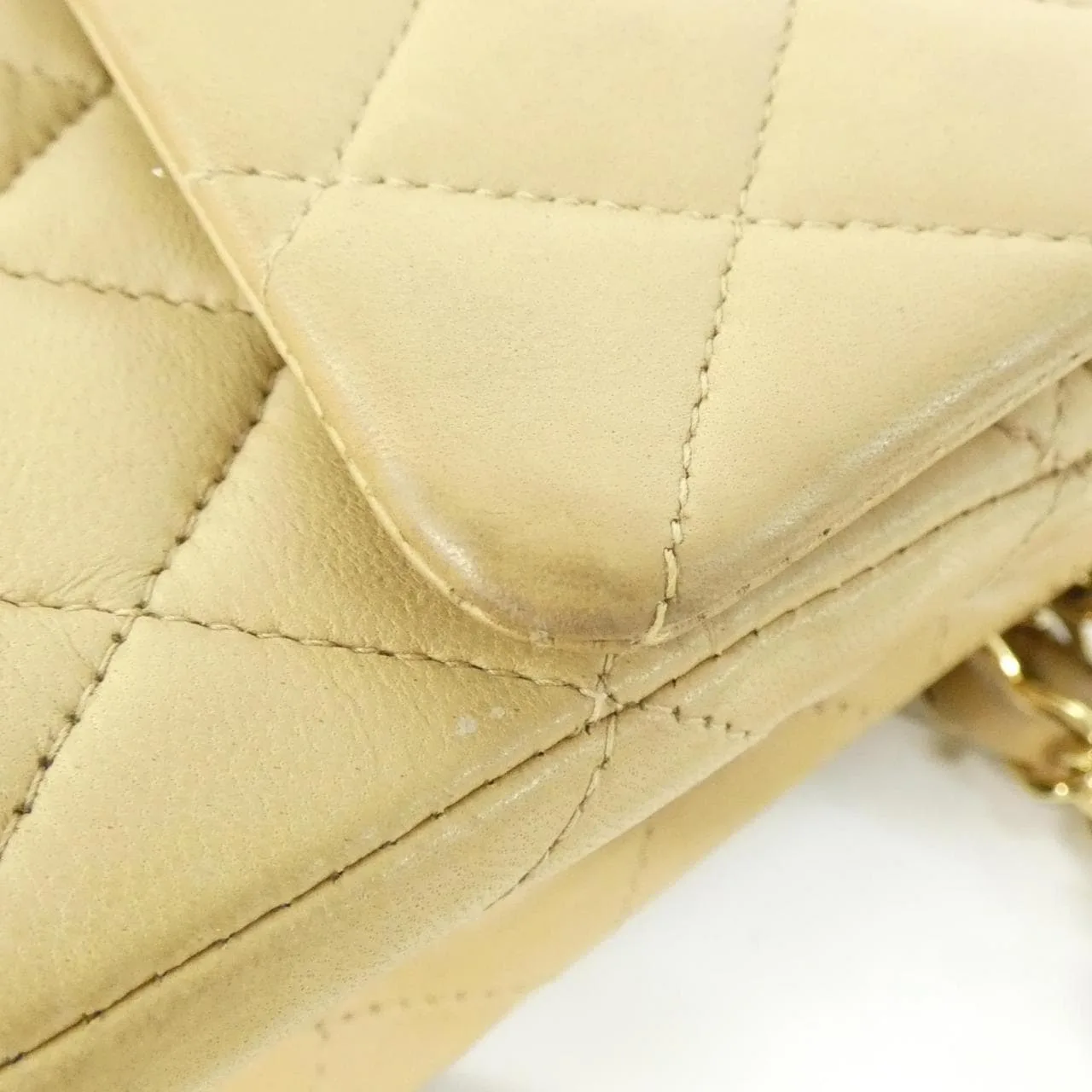 CHANEL Matelasse 1112 Shoulder Lambskin 米色 羊皮 中古品B - 縮圖 4