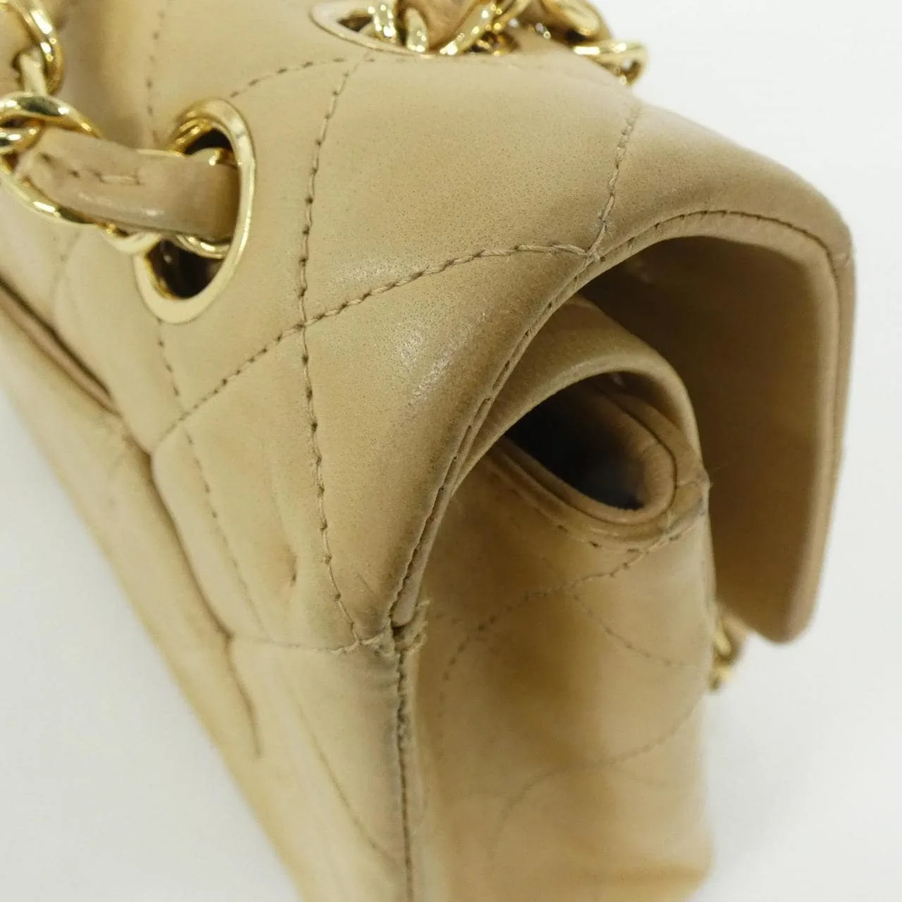 CHANEL Matelasse 1112 Shoulder Lambskin 米色 羊皮 中古品B - 縮圖 6