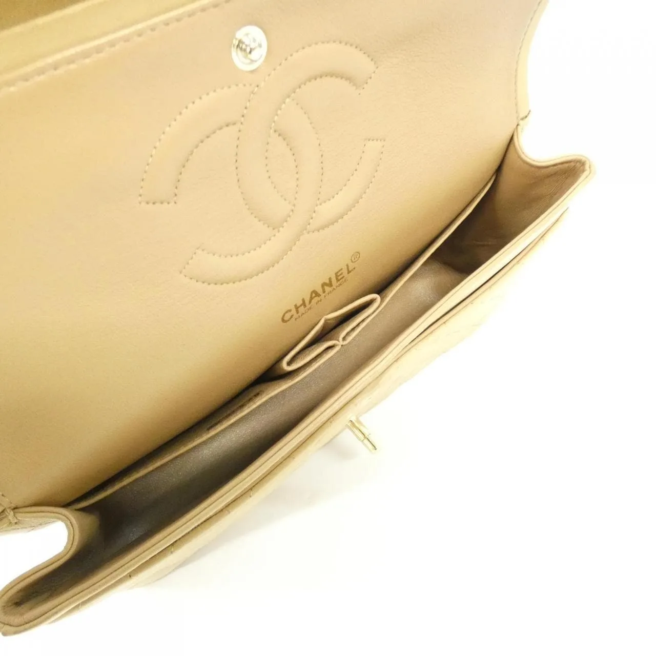 CHANEL Matelasse 1112 Shoulder Lambskin 米色 羊皮 中古品B - 縮圖 8