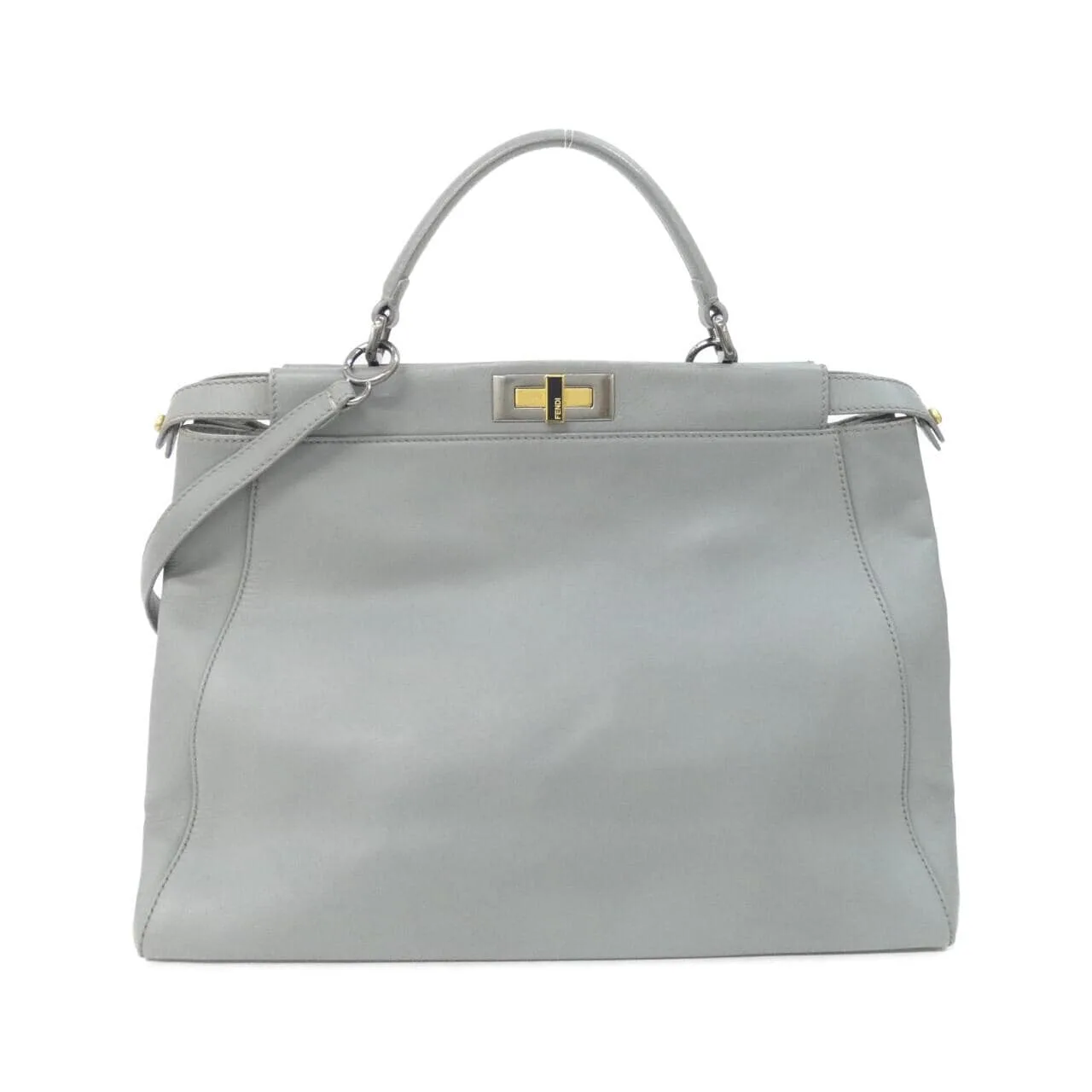 FENDI Peekaboo 8BN210 FZN Handbag Leather Grey