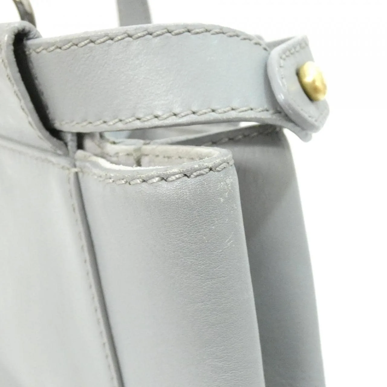 FENDI Peekaboo 8BN210 FZN Handbag Leather Grey Leather Rank B - Thumbnail 5