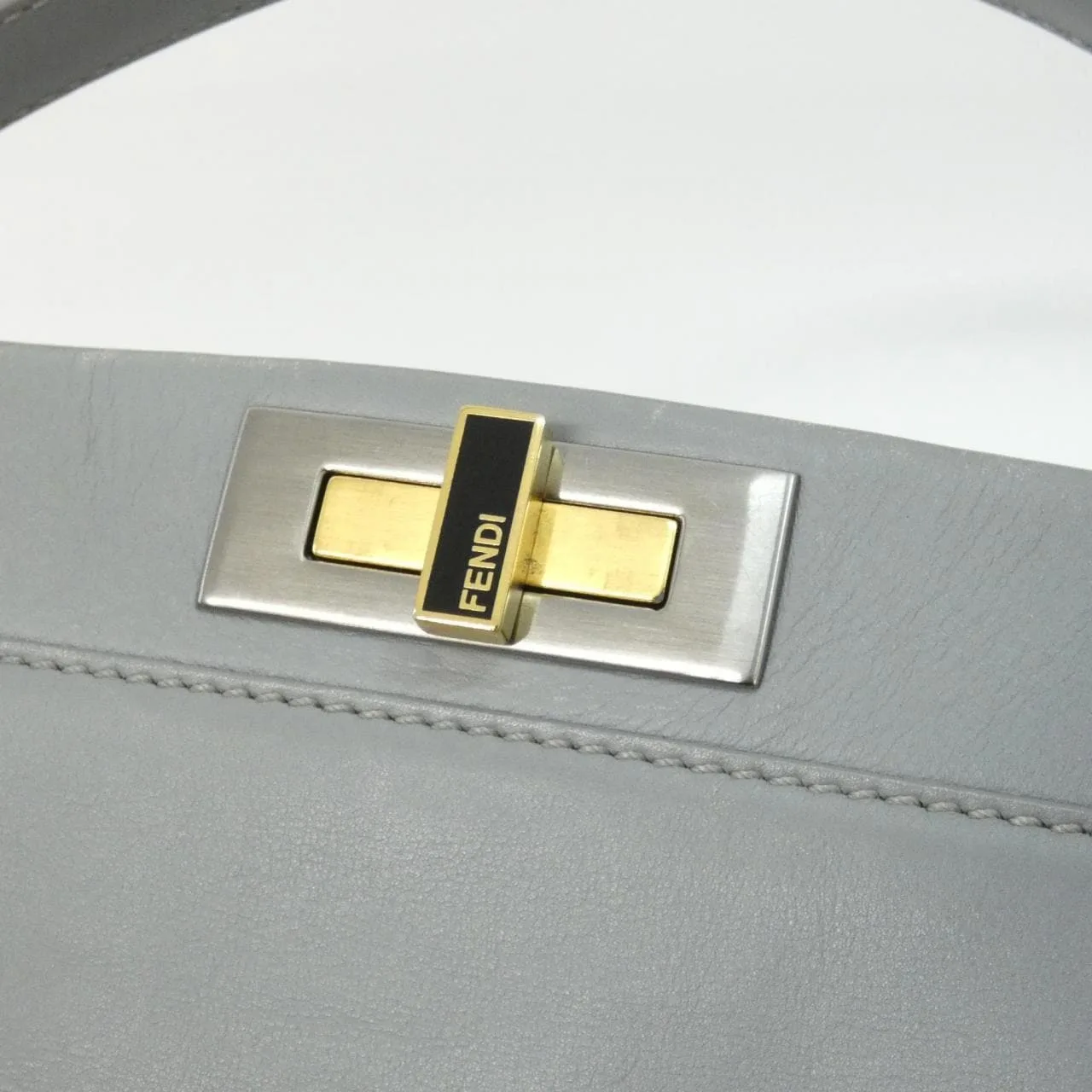 FENDI Peekaboo 8BN210 FZN Handbag Leather Grey Leather Rank B - Thumbnail 7