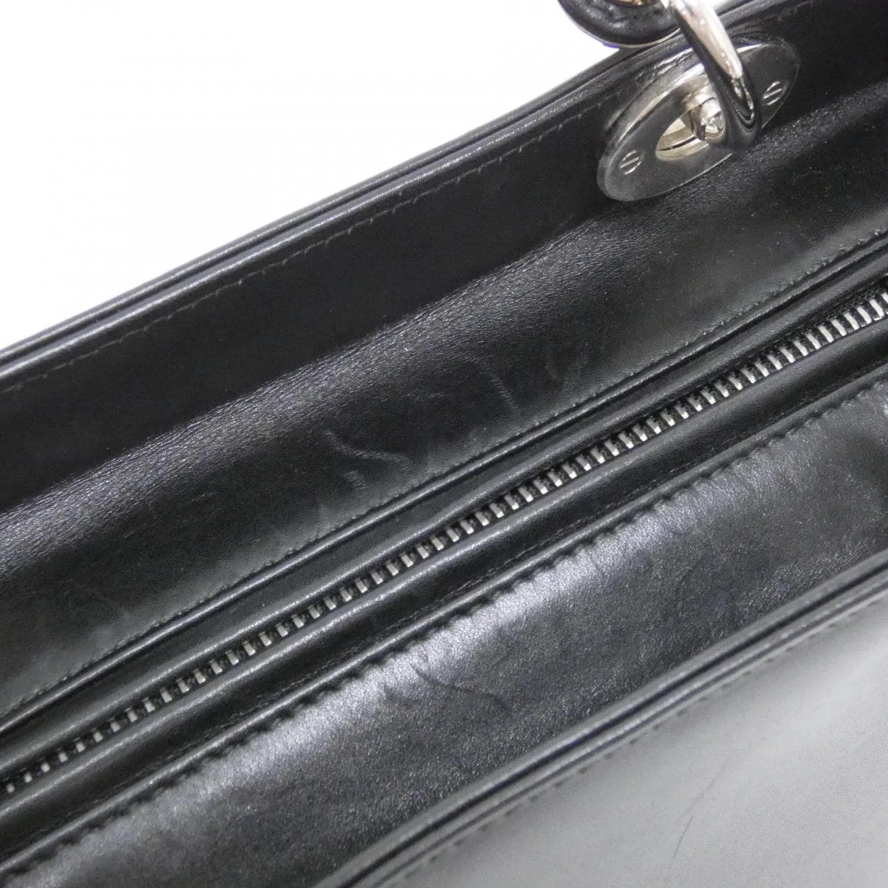 DIOR Lady Dior M0550WCBD Handbag Leather Black Leather Rank B - Thumbnail 7