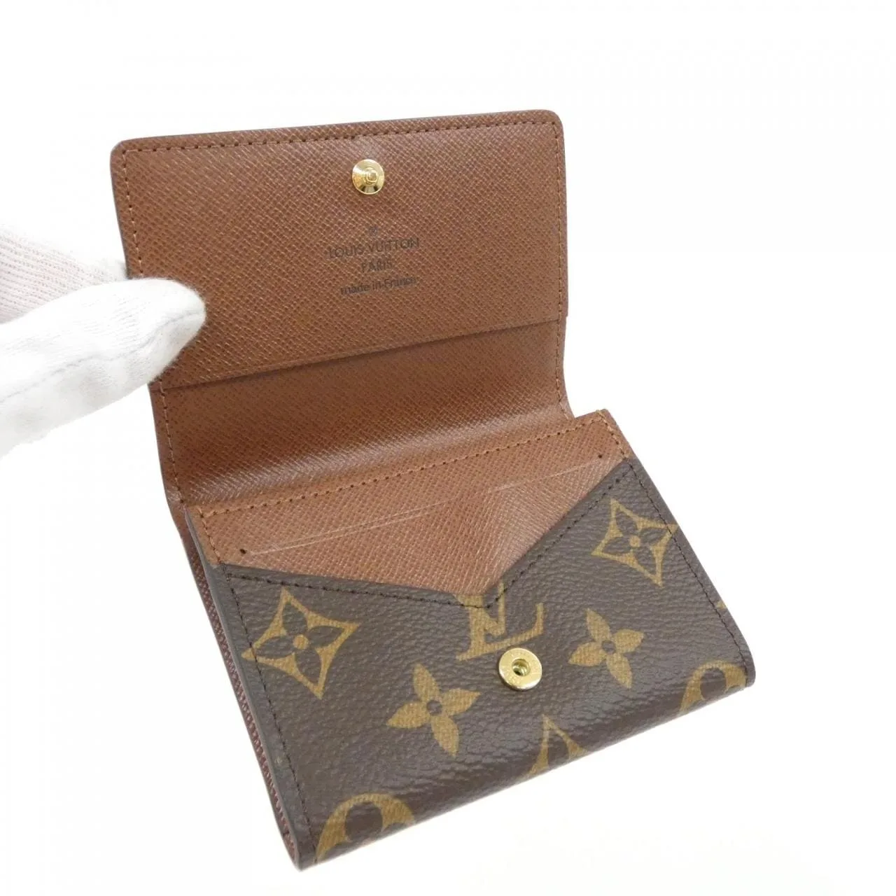 LOUIS VUITTON M63801 Card Case Monogram 黑色 Monogram 中古品A - 縮圖 3