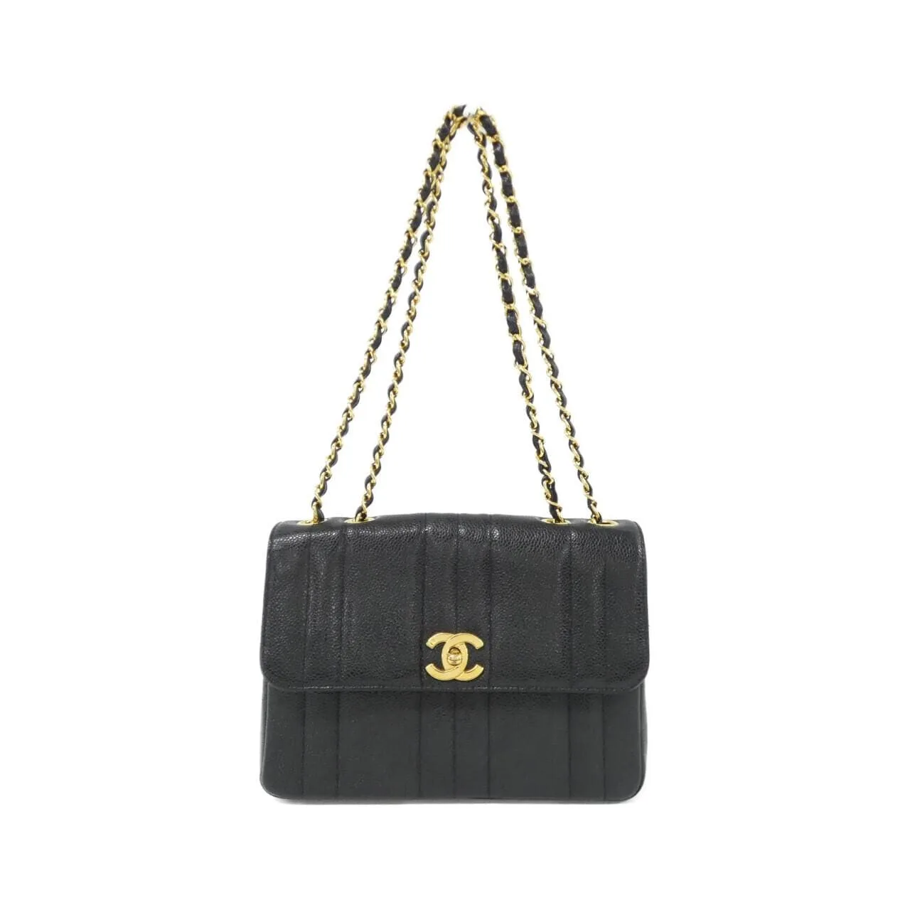 CHANEL 肩背包 荔枝紋牛皮 Black