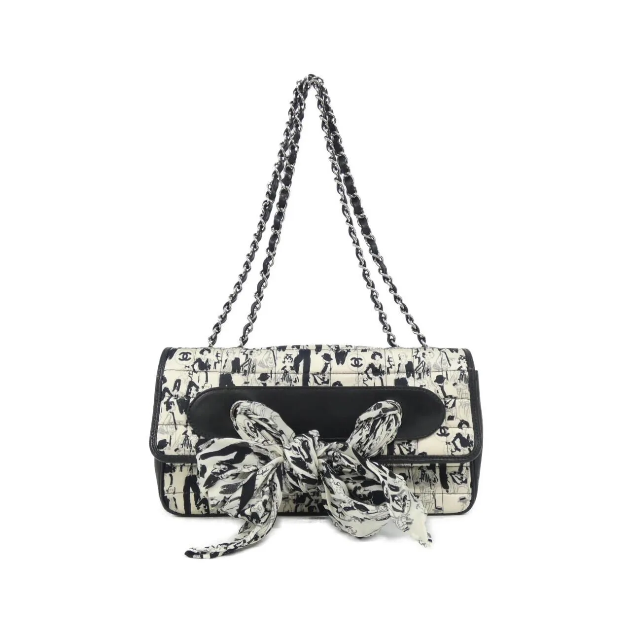CHANEL 22105 Shoulder Satin Black