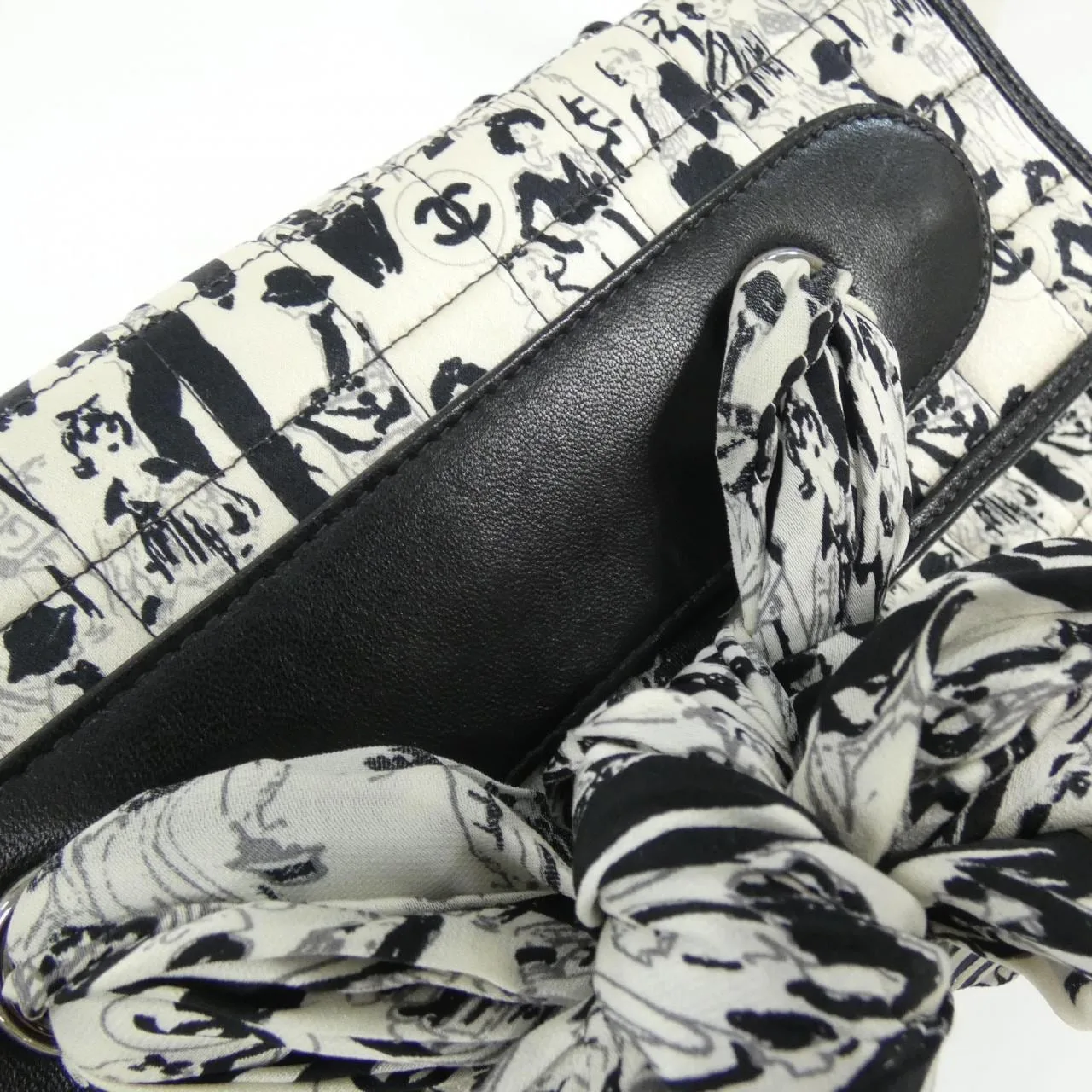 CHANEL 22105 Shoulder Satin 黑色 緞面 中古品B - 縮圖 6