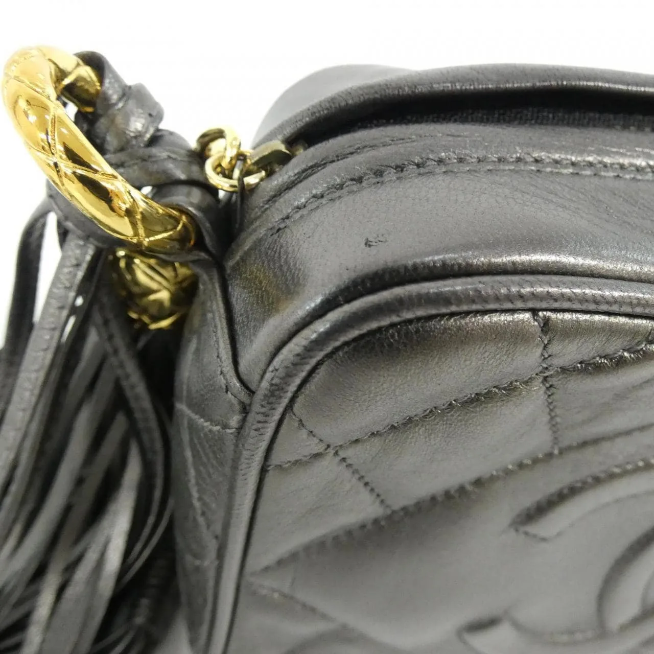 CHANEL Shoulder Lambskin 灰色 羊皮 中古品A - 縮圖 4