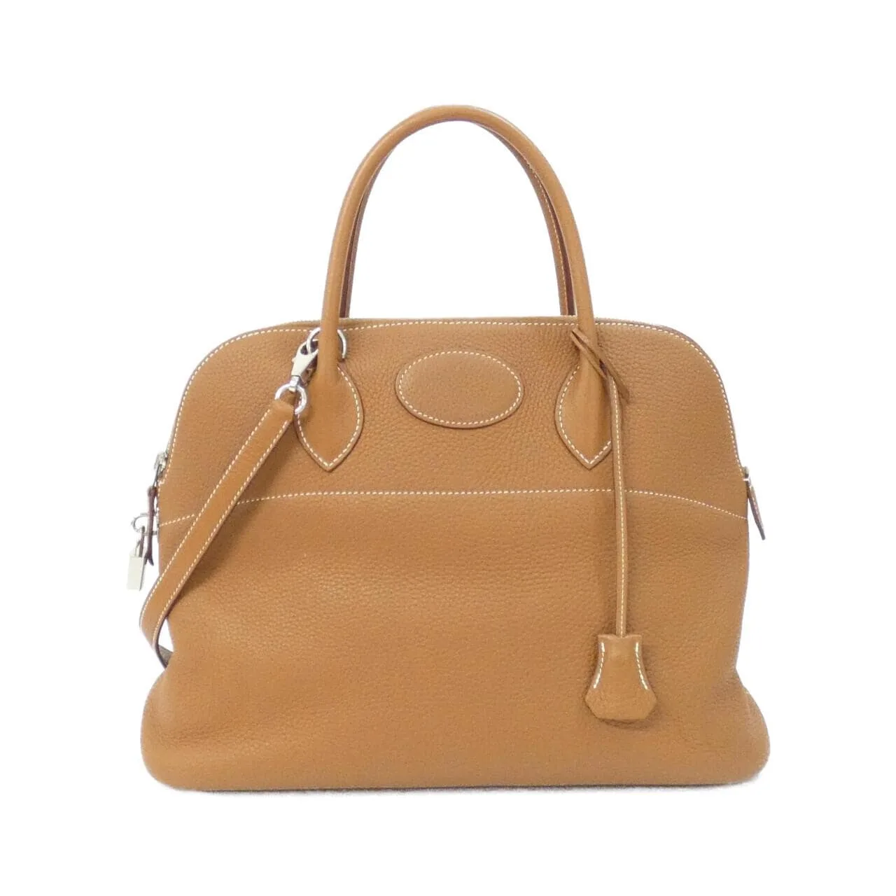 HERMES Bolide 073420CK Handbag Clemence Gold