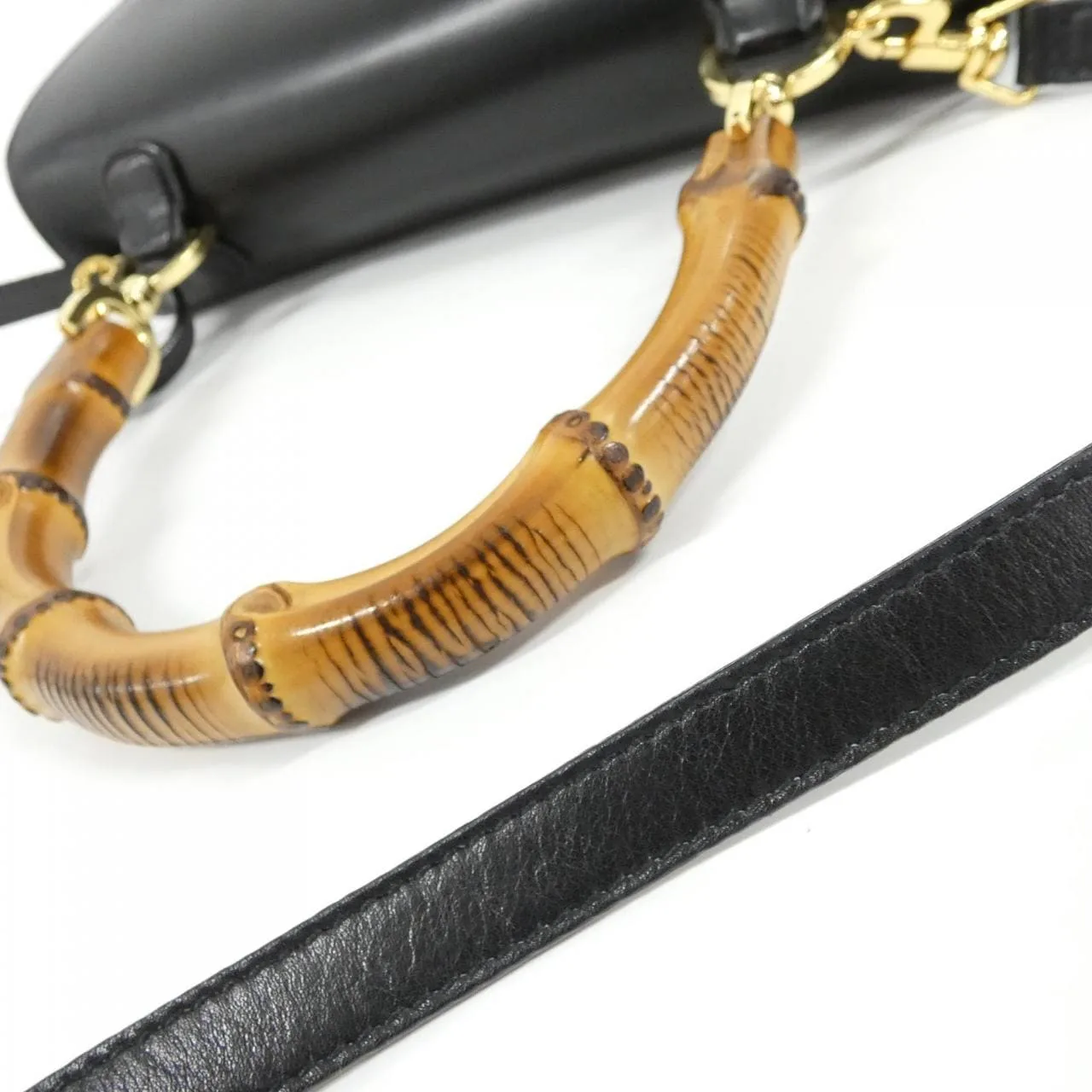 GUCCI 000 1951 手提包 皮革 黑色 皮革 中古品B - 縮圖 8