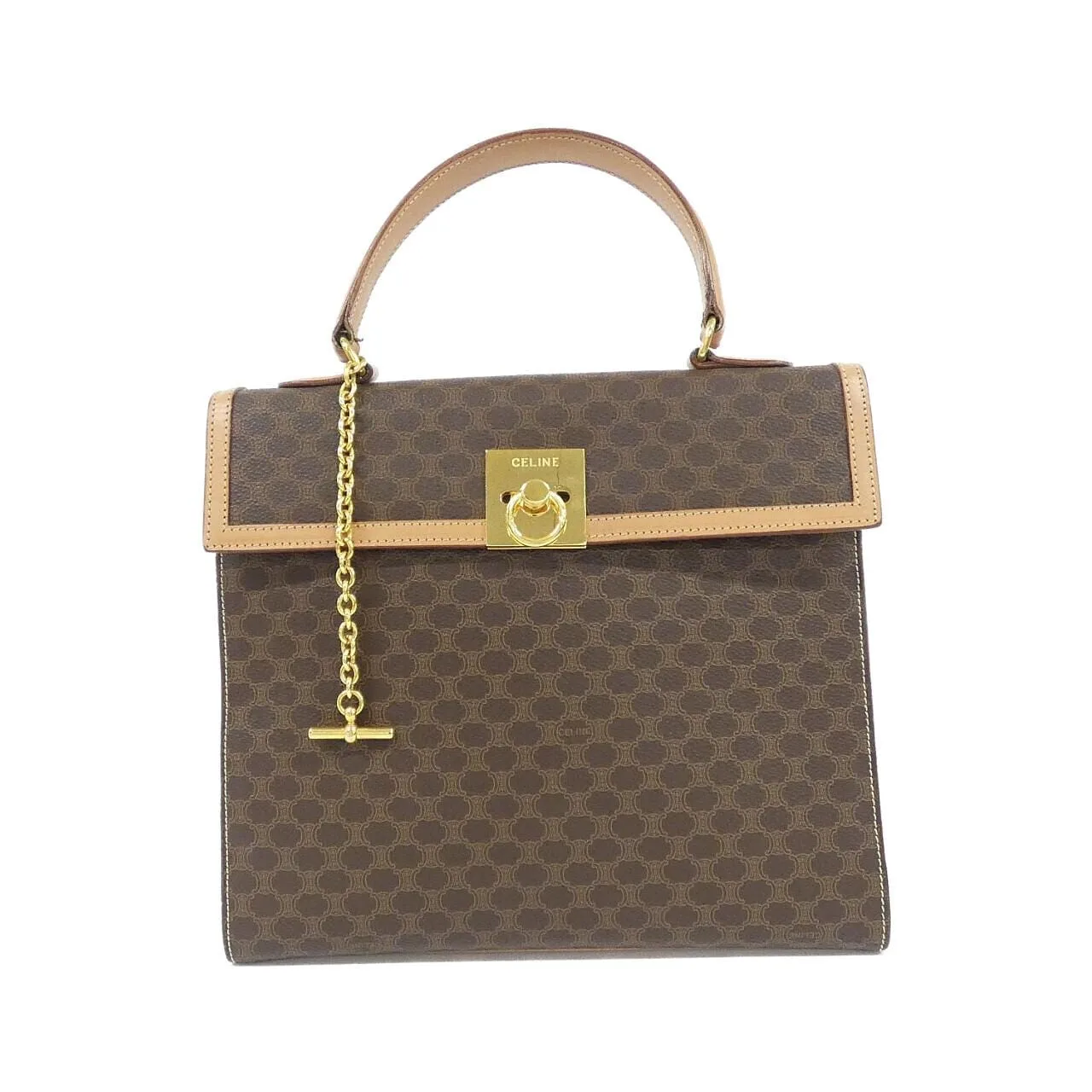 CELINE Handbag Canvas Brown