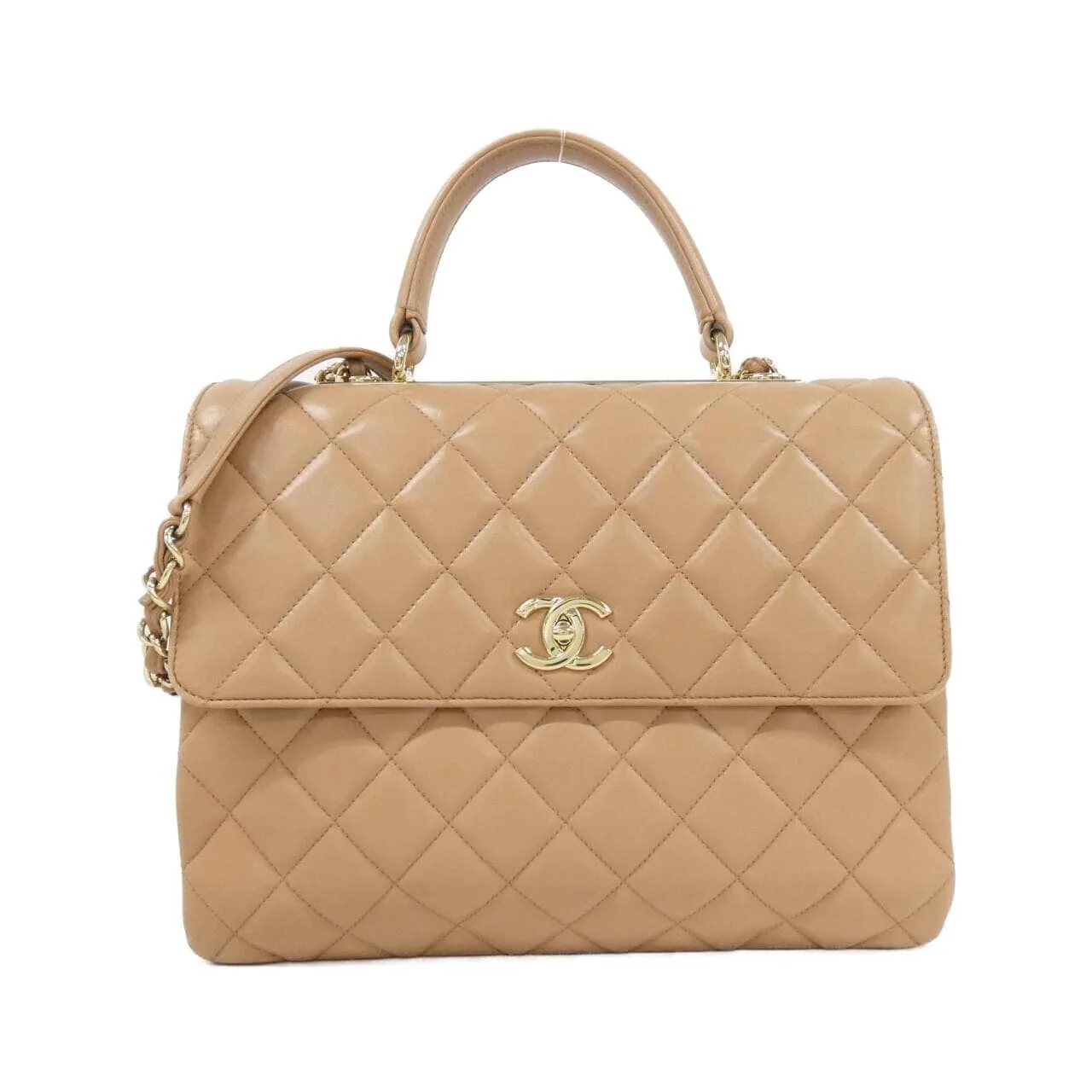 CHANEL 92237 手提包 羊皮 Beige