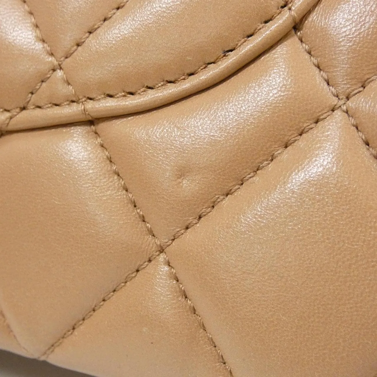 CHANEL 92237 Handbag Lambskin 米色 羊皮 中古品B - 縮圖 6