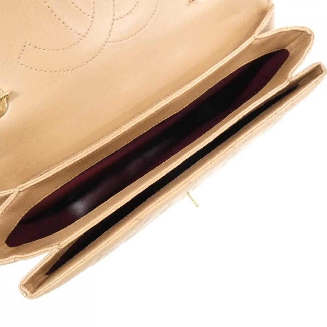 CHANEL 92237 Handbag Lambskin 米色 羊皮 中古品B - 縮圖 9